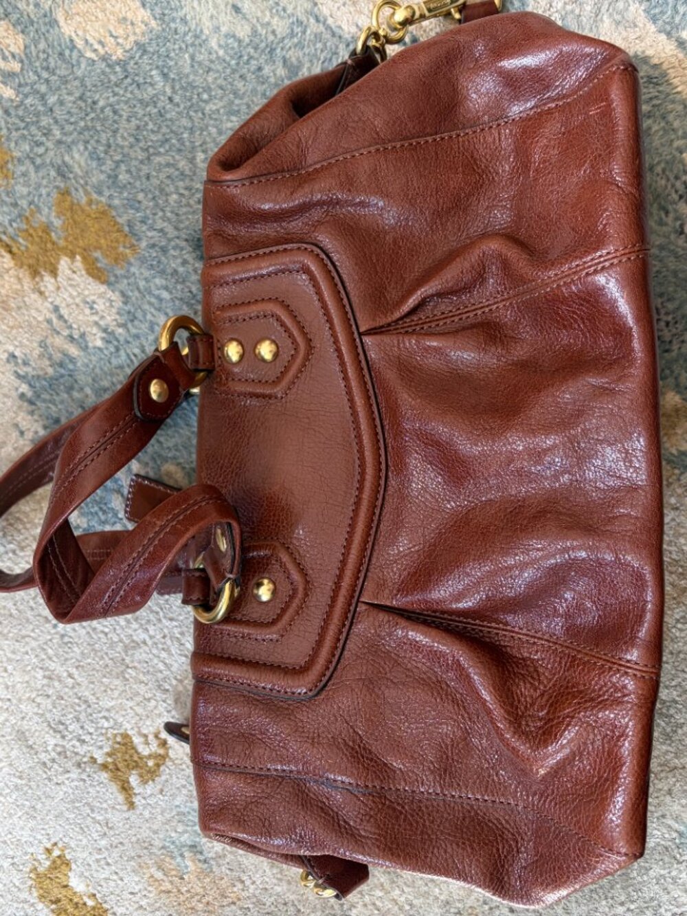 Vintage Coach Dark Brown Leather Satchel BRAND NEW - Picture 9 of 11